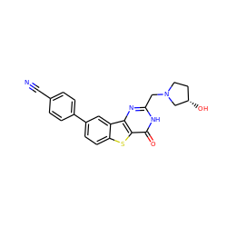 N#Cc1ccc(-c2ccc3sc4c(=O)[nH]c(CN5CC[C@H](O)C5)nc4c3c2)cc1 ZINC000045285506