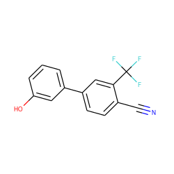 N#Cc1ccc(-c2cccc(O)c2)cc1C(F)(F)F ZINC000028825055