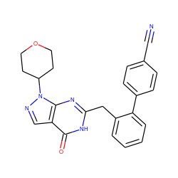 N#Cc1ccc(-c2ccccc2Cc2nc3c(cnn3C3CCOCC3)c(=O)[nH]2)cc1 ZINC000140456630