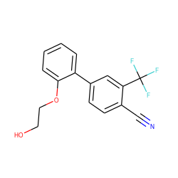 N#Cc1ccc(-c2ccccc2OCCO)cc1C(F)(F)F ZINC000028825067