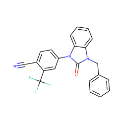 N#Cc1ccc(-n2c(=O)n(Cc3ccccc3)c3ccccc32)cc1C(F)(F)F ZINC000084617494