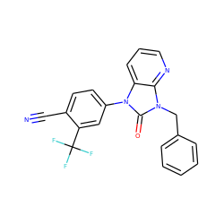 N#Cc1ccc(-n2c(=O)n(Cc3ccccc3)c3ncccc32)cc1C(F)(F)F ZINC000084618762