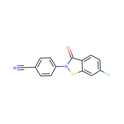 N#Cc1ccc(-n2sc3cc(F)ccc3c2=O)cc1 ZINC000072178473