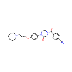 N#Cc1ccc(C(=O)N2CCN(c3ccc(OCCCN4CCCCCC4)cc3)C(=O)C2)cc1 ZINC000028870272