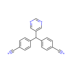 N#Cc1ccc(C(c2ccc(C#N)cc2)c2cncnc2)cc1 ZINC000028638663