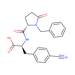 N#Cc1ccc(C[C@H](NC(=O)[C@@H]2CCC(=O)N2Cc2ccccc2)C(=O)O)cc1 ZINC000027849239