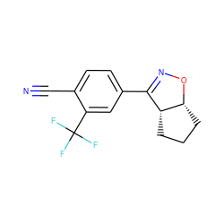 N#Cc1ccc(C2=NO[C@@H]3CCC[C@H]23)cc1C(F)(F)F ZINC000095578959