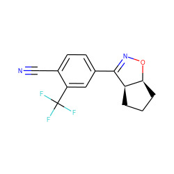 N#Cc1ccc(C2=NO[C@H]3CCC[C@@H]23)cc1C(F)(F)F ZINC000095574361