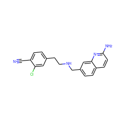 N#Cc1ccc(CCNCc2ccc3ccc(N)nc3c2)cc1Cl ZINC001772652361