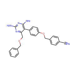 N#Cc1ccc(COc2ccc(-c3c(N)nc(N)nc3COCc3ccccc3)cc2)cc1 ZINC000013686043