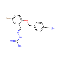 N#Cc1ccc(COc2ccc(Br)cc2/C=N/NC(=N)N)cc1 ZINC000028888466