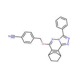 N#Cc1ccc(COc2nn3c(-c4ccccc4)nnc3c3c2C2CCC3CC2)cc1 ZINC000013610338