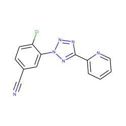 N#Cc1ccc(Cl)c(-n2nnc(-c3ccccn3)n2)c1 ZINC000028528471