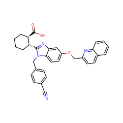 N#Cc1ccc(Cn2c([C@@H]3CCCC[C@H]3C(=O)O)nc3cc(OCc4ccc5ccccc5n4)ccc32)cc1 ZINC000220523453