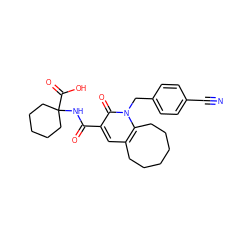 N#Cc1ccc(Cn2c3c(cc(C(=O)NC4(C(=O)O)CCCCC4)c2=O)CCCCCC3)cc1 ZINC000084596863