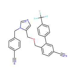 N#Cc1ccc(Cn2cncc2COCc2ccc(C#N)cc2-c2ccc(C(F)(F)F)cc2)cc1 ZINC000028362133