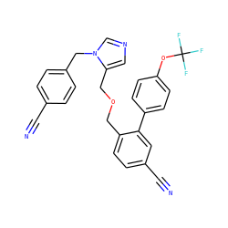 N#Cc1ccc(Cn2cncc2COCc2ccc(C#N)cc2-c2ccc(OC(F)(F)F)cc2)cc1 ZINC000028389320