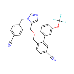 N#Cc1ccc(Cn2cncc2COCc2ccc(C#N)cc2-c2cccc(OC(F)(F)F)c2)cc1 ZINC000028365011