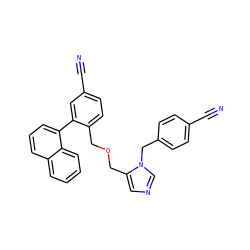 N#Cc1ccc(Cn2cncc2COCc2ccc(C#N)cc2-c2cccc3ccccc23)cc1 ZINC000028391787