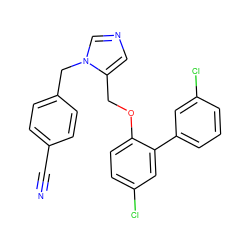 N#Cc1ccc(Cn2cncc2COc2ccc(Cl)cc2-c2cccc(Cl)c2)cc1 ZINC000028361470