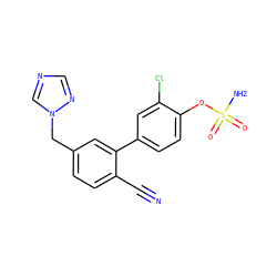 N#Cc1ccc(Cn2cncn2)cc1-c1ccc(OS(N)(=O)=O)c(Cl)c1 ZINC000045339261