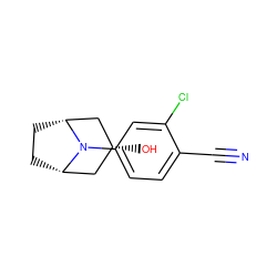 N#Cc1ccc(N2[C@H]3CC[C@@H]2C[C@H](O)C3)cc1Cl ZINC000103233217