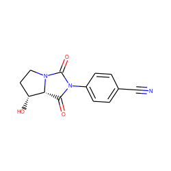 N#Cc1ccc(N2C(=O)[C@@H]3[C@H](O)CCN3C2=O)cc1 ZINC000028704368