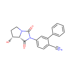 N#Cc1ccc(N2C(=O)[C@@H]3[C@H](O)CCN3C2=O)cc1-c1ccccc1 ZINC000028704375