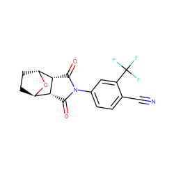 N#Cc1ccc(N2C(=O)[C@@H]3[C@H]4CC[C@@H](O4)[C@@H]3C2=O)cc1C(F)(F)F ZINC000101488344