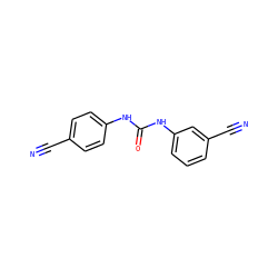 N#Cc1ccc(NC(=O)Nc2cccc(C#N)c2)cc1 ZINC000000398060