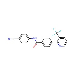 N#Cc1ccc(NC(=O)c2ccc(-c3ncccc3C(F)(F)F)cc2)cc1 ZINC000038149544