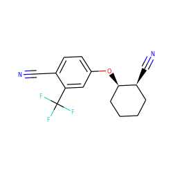 N#Cc1ccc(O[C@@H]2CCCC[C@@H]2C#N)cc1C(F)(F)F ZINC000028958684