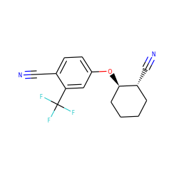 N#Cc1ccc(O[C@@H]2CCCC[C@H]2C#N)cc1C(F)(F)F ZINC000028958689