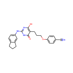 N#Cc1ccc(OCCCc2c(O)nc(Nc3ccc4c(c3)CCC4)[nH]c2=O)cc1 ZINC000028570267