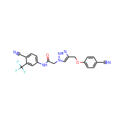 N#Cc1ccc(OCc2cn(CC(=O)Nc3ccc(C#N)c(C(F)(F)F)c3)nn2)cc1 ZINC001772635623