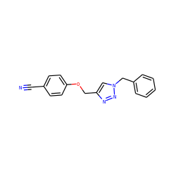 N#Cc1ccc(OCc2cn(Cc3ccccc3)nn2)cc1 ZINC000072182786