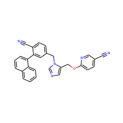 N#Cc1ccc(OCc2cncn2Cc2ccc(C#N)c(-c3cccc4ccccc34)c2)nc1 ZINC000028379011