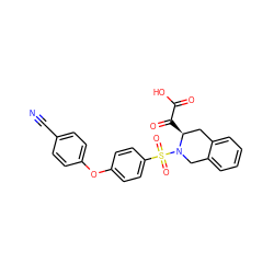 N#Cc1ccc(Oc2ccc(S(=O)(=O)N3Cc4ccccc4C[C@@H]3C(=O)C(=O)O)cc2)cc1 ZINC000013797869