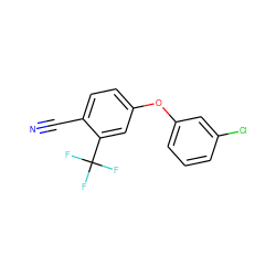 N#Cc1ccc(Oc2cccc(Cl)c2)cc1C(F)(F)F ZINC000037306473