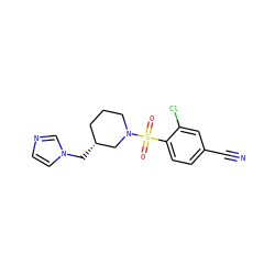 N#Cc1ccc(S(=O)(=O)N2CCC[C@@H](Cn3ccnc3)C2)c(Cl)c1 ZINC000653899344