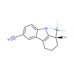 N#Cc1ccc2[nH]c3c(c2c1)CCC[C@@]3(O)C(F)(F)F ZINC000064548857