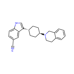 N#Cc1ccc2[nH]cc([C@H]3CC[C@H](N4CCc5ccccc5C4)CC3)c2c1 ZINC000100806397