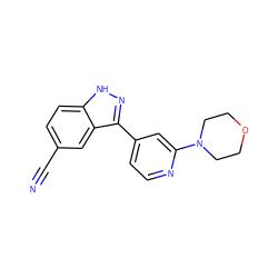 N#Cc1ccc2[nH]nc(-c3ccnc(N4CCOCC4)c3)c2c1 ZINC001772576902