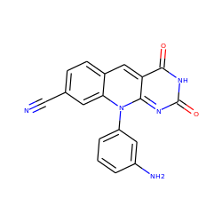 N#Cc1ccc2cc3c(=O)[nH]c(=O)nc-3n(-c3cccc(N)c3)c2c1 ZINC000096282695