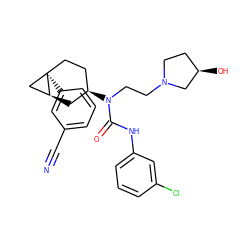 N#Cc1cccc([C@]23CC[C@@H](N(CCN4CC[C@@H](O)C4)C(=O)Nc4cccc(Cl)c4)C[C@H]2C3)c1 ZINC000028649947