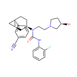 N#Cc1cccc([C@]23CC[C@@H](N(CCN4CC[C@@H](O)C4)C(=O)Nc4ccccc4F)C[C@H]2C3)c1 ZINC000028649802