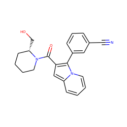 N#Cc1cccc(-c2c(C(=O)N3CCCC[C@@H]3CO)cc3ccccn23)c1 ZINC000095555412