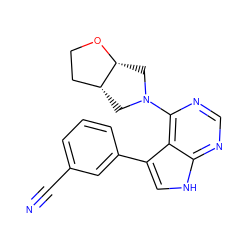 N#Cc1cccc(-c2c[nH]c3ncnc(N4C[C@@H]5CCO[C@@H]5C4)c23)c1 ZINC000224866224