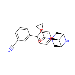 N#Cc1cccc(-c2ccc([C@H]3[C@H]4CN(C(=O)C5CC5)C[C@@H]3N4)cc2)c1 ZINC000100101693