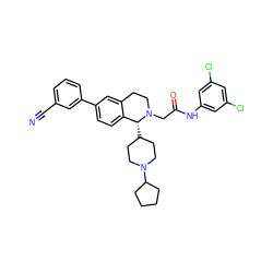 N#Cc1cccc(-c2ccc3c(c2)CCN(CC(=O)Nc2cc(Cl)cc(Cl)c2)[C@@H]3C2CCN(C3CCCC3)CC2)c1 ZINC000003987148